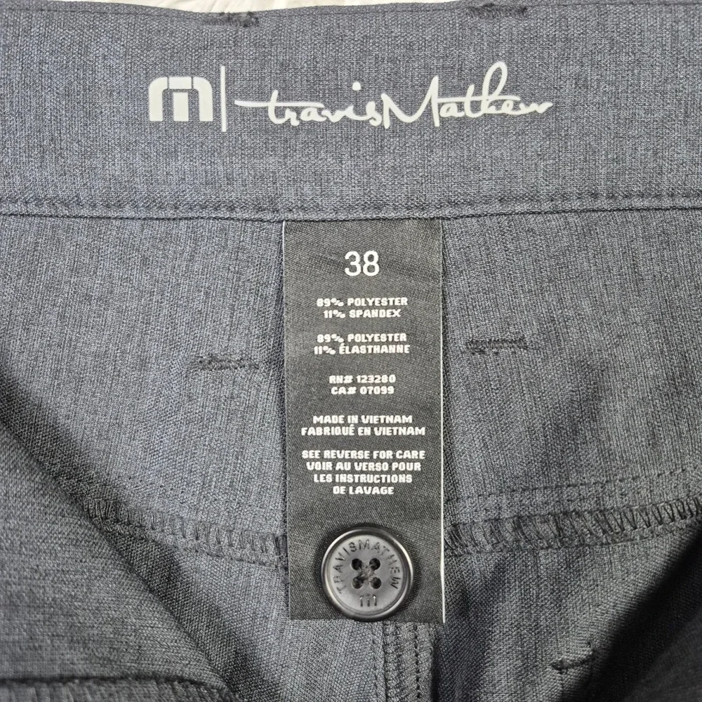 Travis Mathew Open to Close Pants Mens 38 Charcoal Grey Heather Golf 1MT435